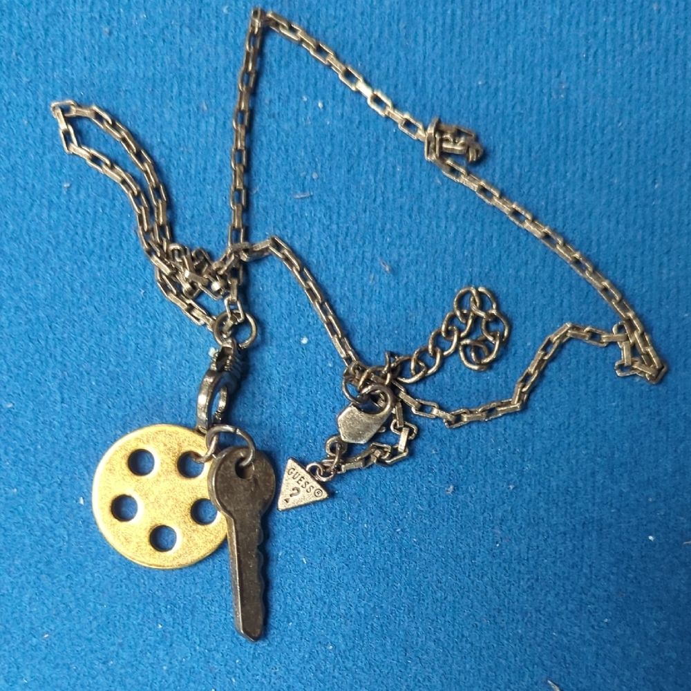 Gold and Silver Key Pendant Necklace